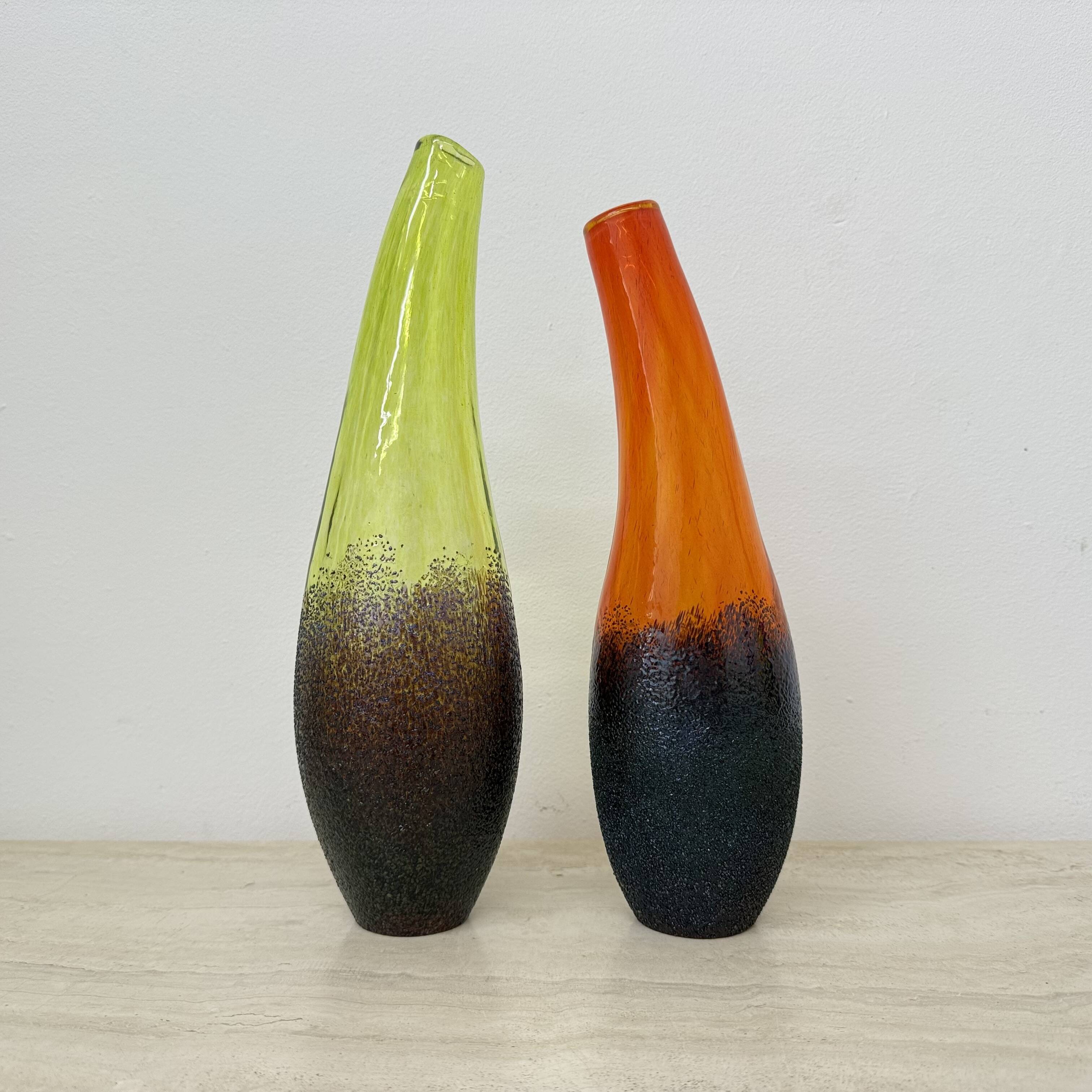 Set of 3 Monica Backstrom for Kosta boda Sweden Moonlanding vases