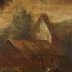 Landscape with shepherd and sheep, oil on canvas, 18th century.