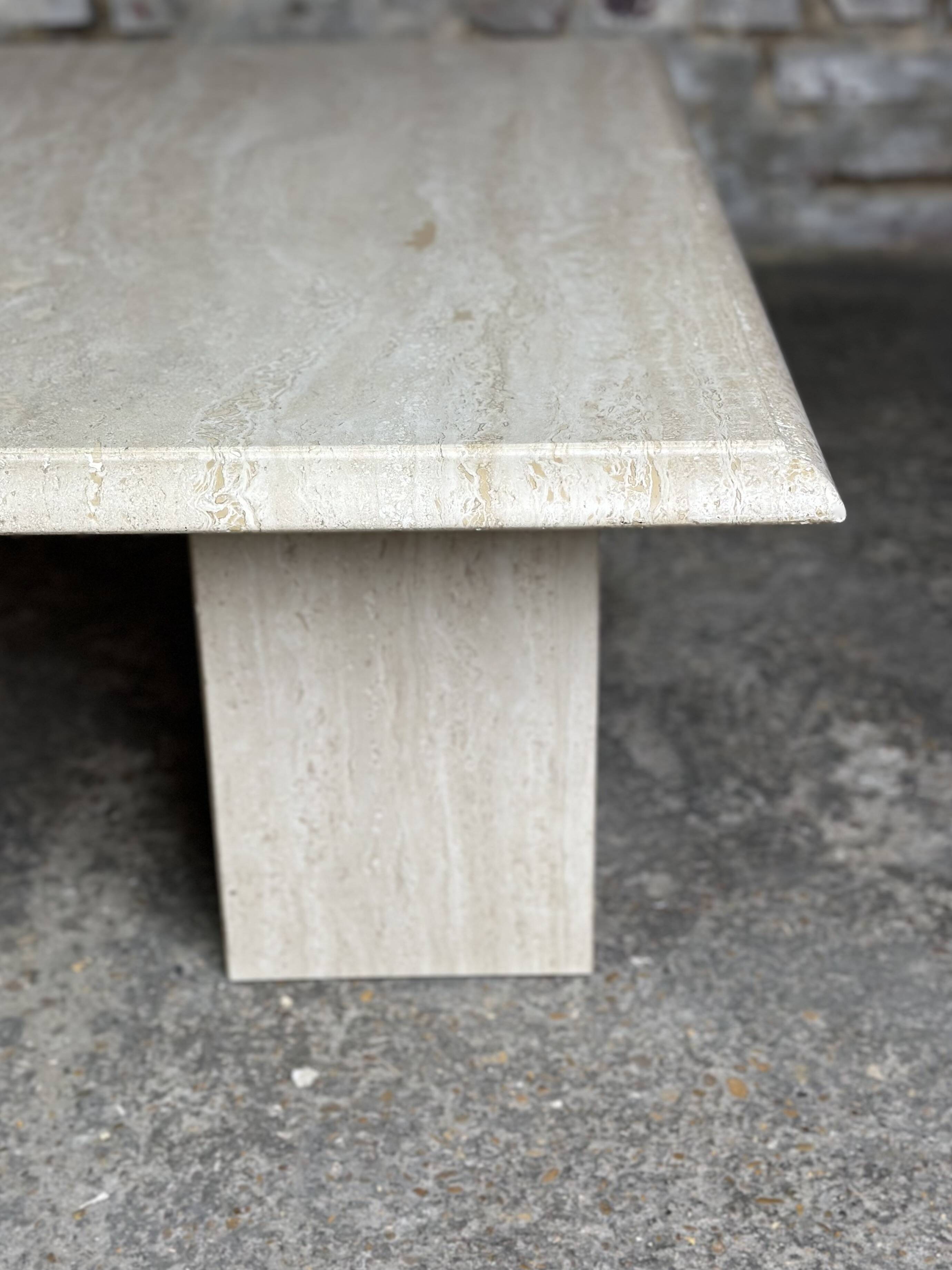 Vintage travertine coffee table 1980