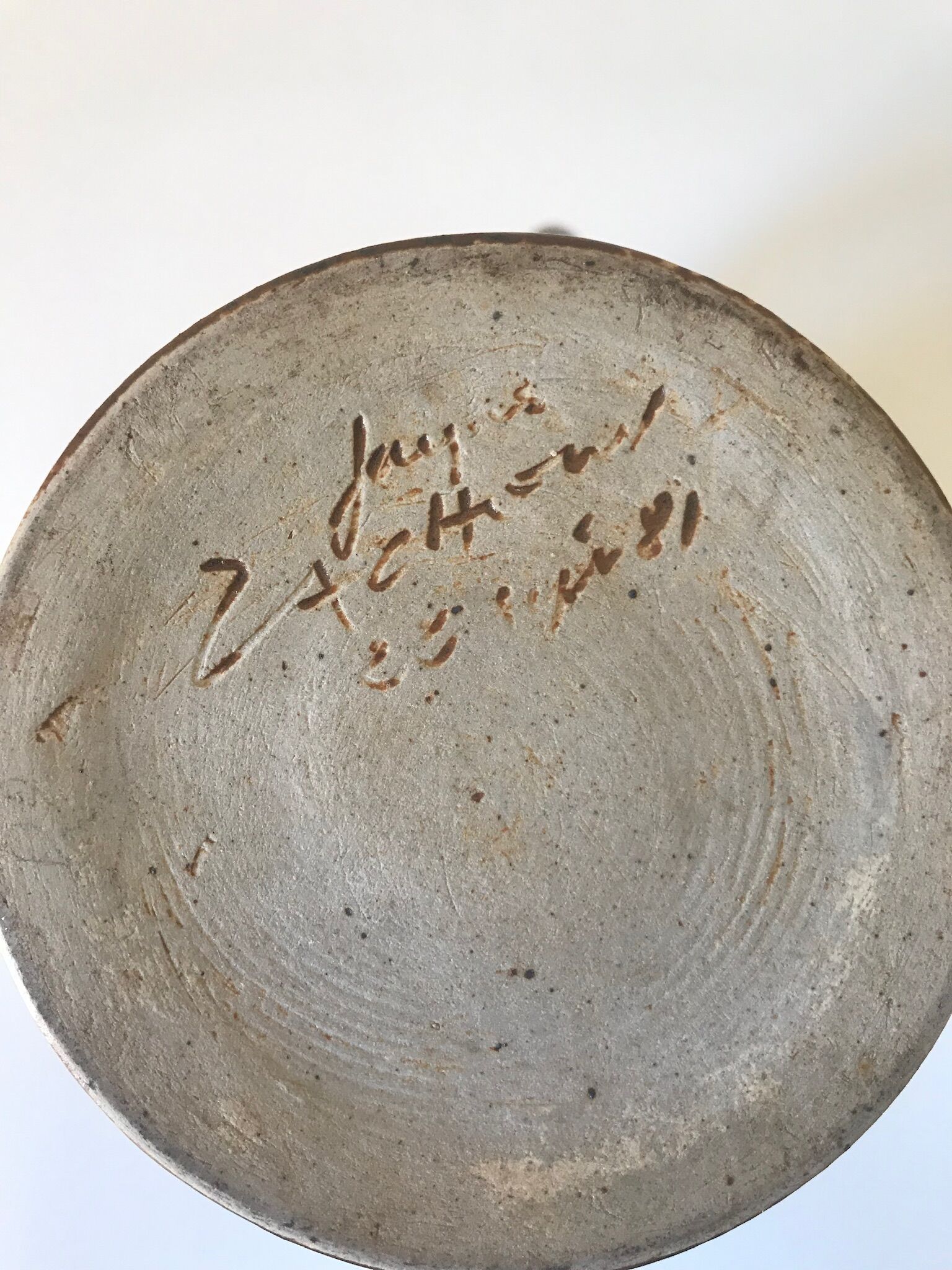 Vintage sandstone ceramic pitcher by Jacques lacheny