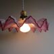Suspension, abat-jour en verre rose