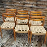 Set of 6 new Scandinavian Danish rope chairs