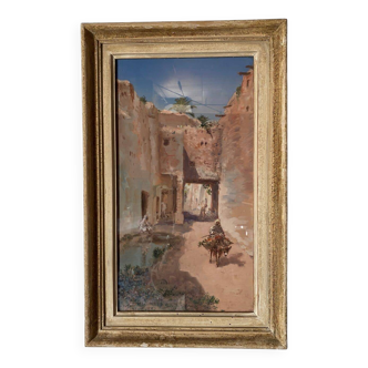 Orientalist painting, gouache by Paul Pascal, 1897