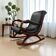 Vintage black leather rocking chair