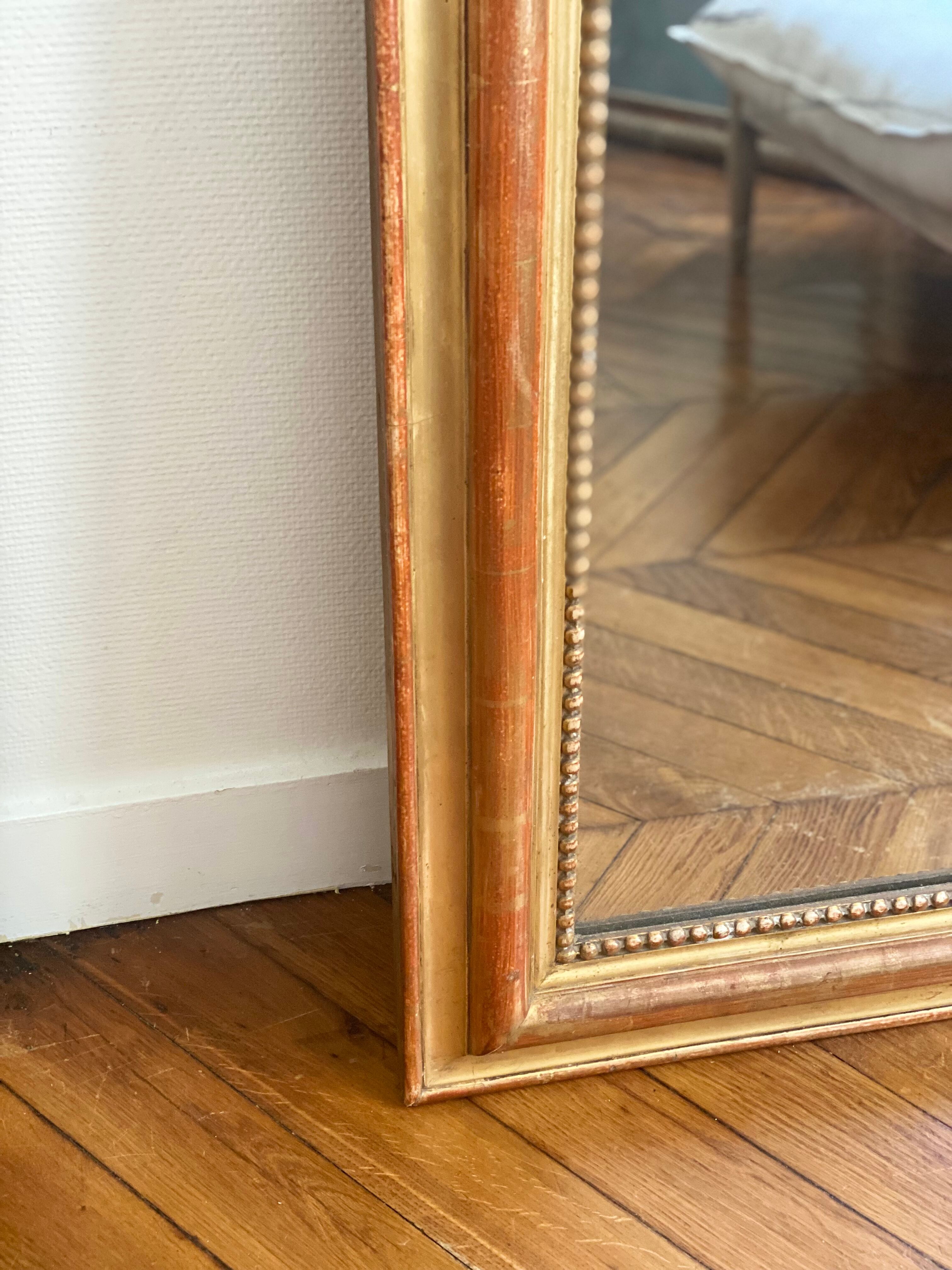 Old mirror louis Philippe golden gold leaf fireplace