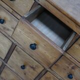 Large German Pine Industrial Apothecary / Shop Cabinet, 1950s