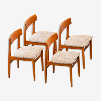 Série de 4 chaises scandinaves à dossier ajouré 1960