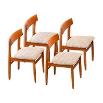 Series of 4 Scandinavian chairs with open back 1960