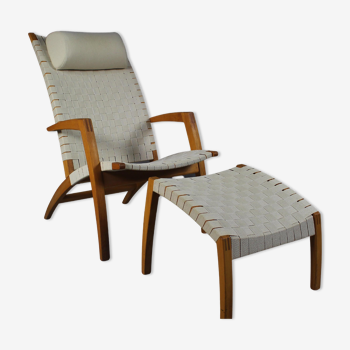 1970s Danish Armchair With Footstool By Bill Potter