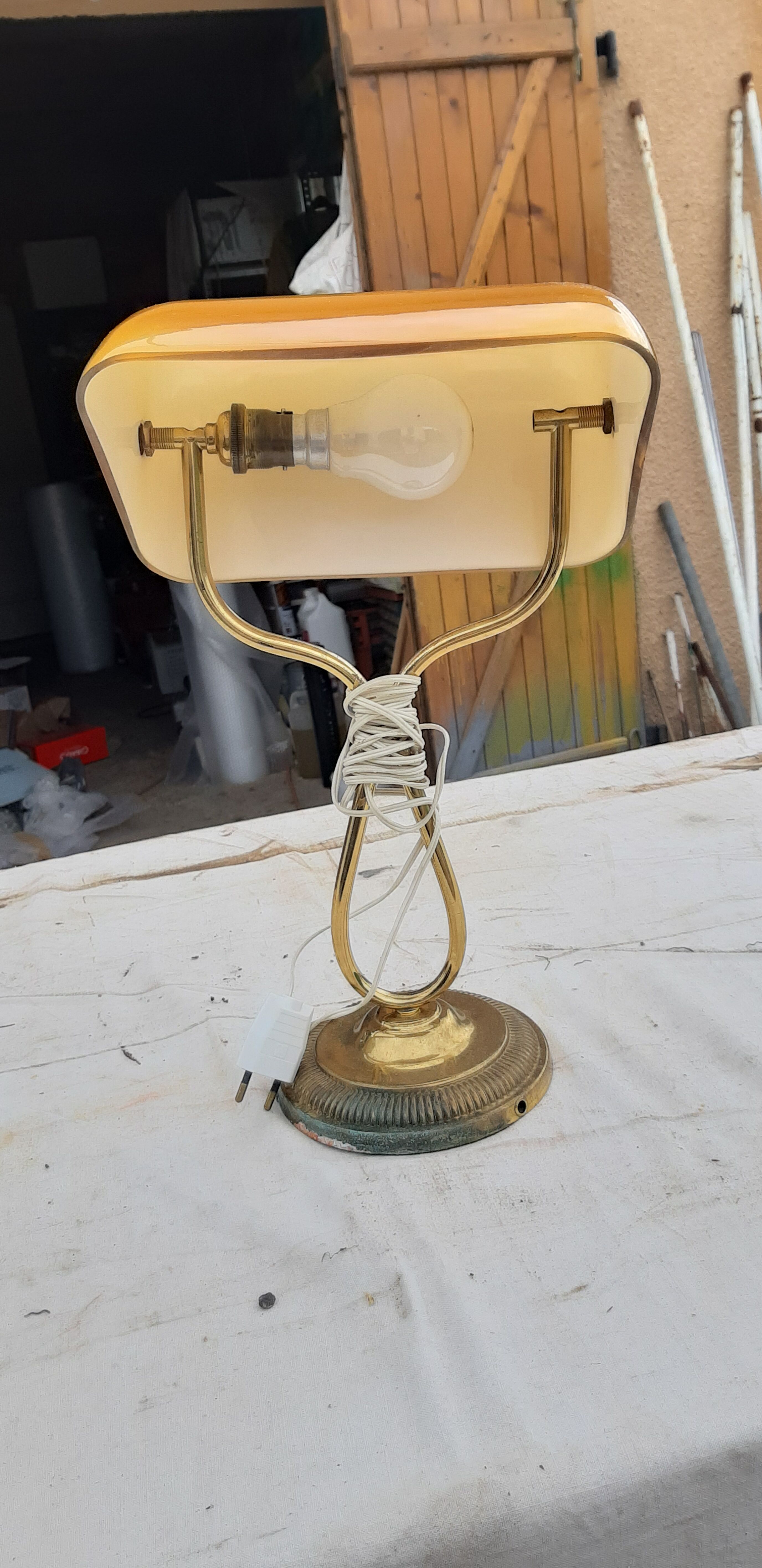 Desk lamp opaline orange-yellow