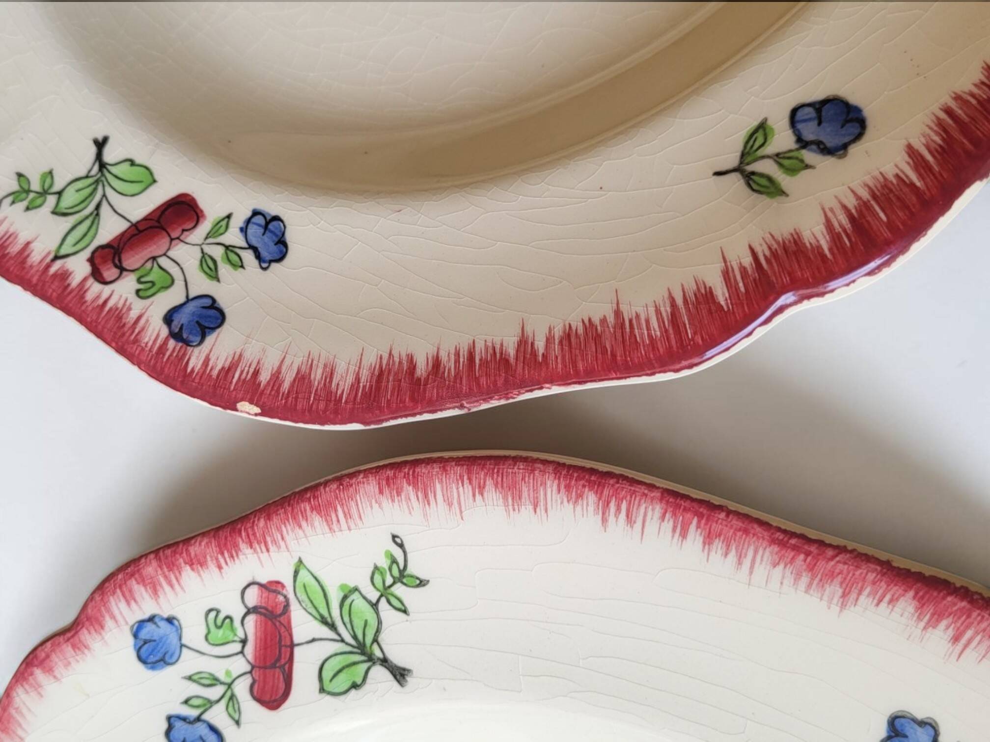 6 deep plates in Gien earthenware, Lorraine model