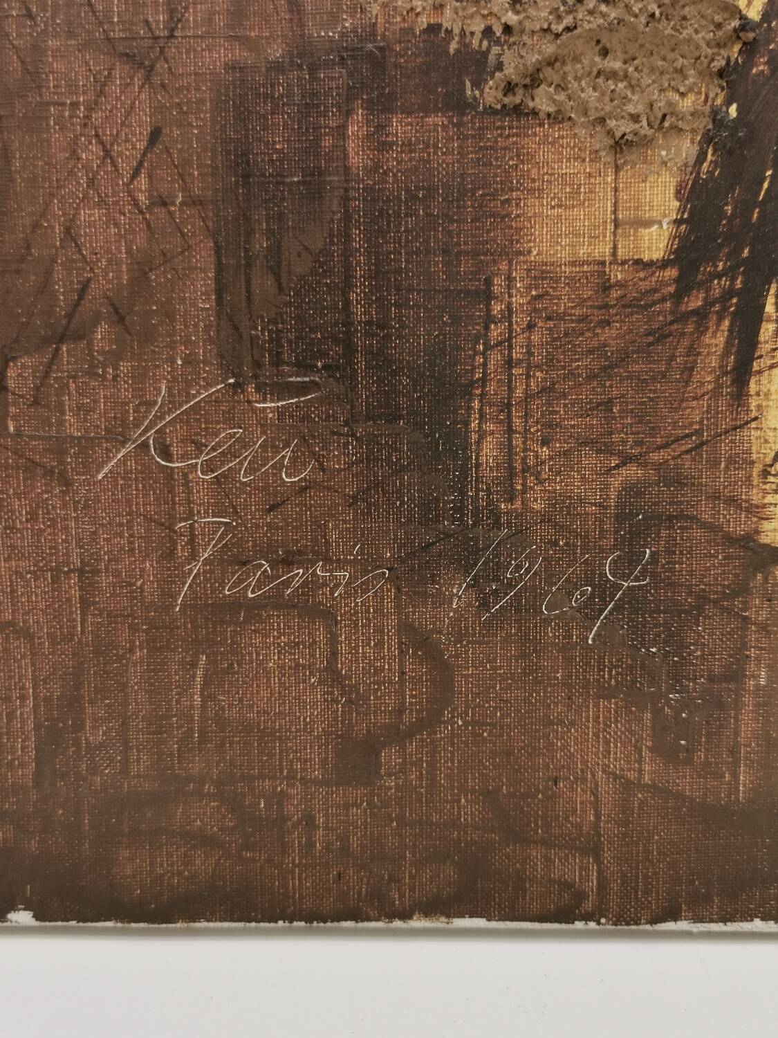 Notre Dame painting original signed 1964