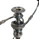 Pair of convertible three-light candelabra in silver-plated metal.