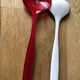 Bicoloured salad cutlery by Guzzini. Italy
