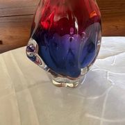 Small Bohemian Glass Vase by Josef Hospodka Vintage 1970s Czech
