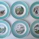 Old dessert plates, talking theme Fables de la Fontaine