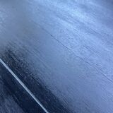 Brutalist black stained wood coffee table