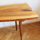 1960s Organic Solid Oak Side Table