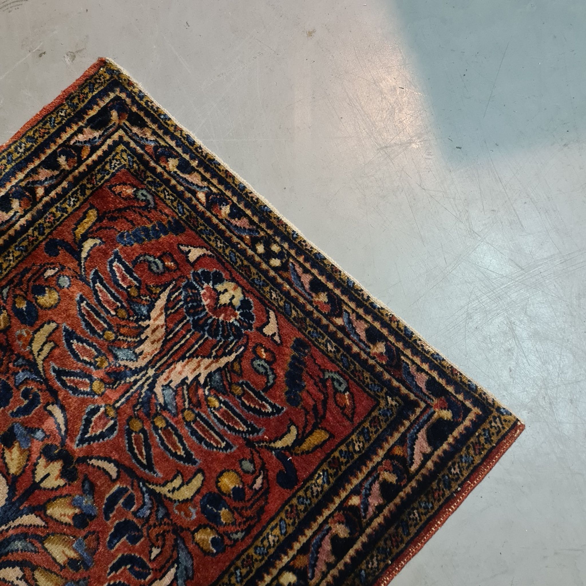 Persian Hand Knotted Half Silk Rug, mid 20th century.