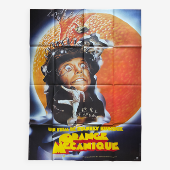 Affiche cinéma Orange Mécanique Stanley Kubrick 1982