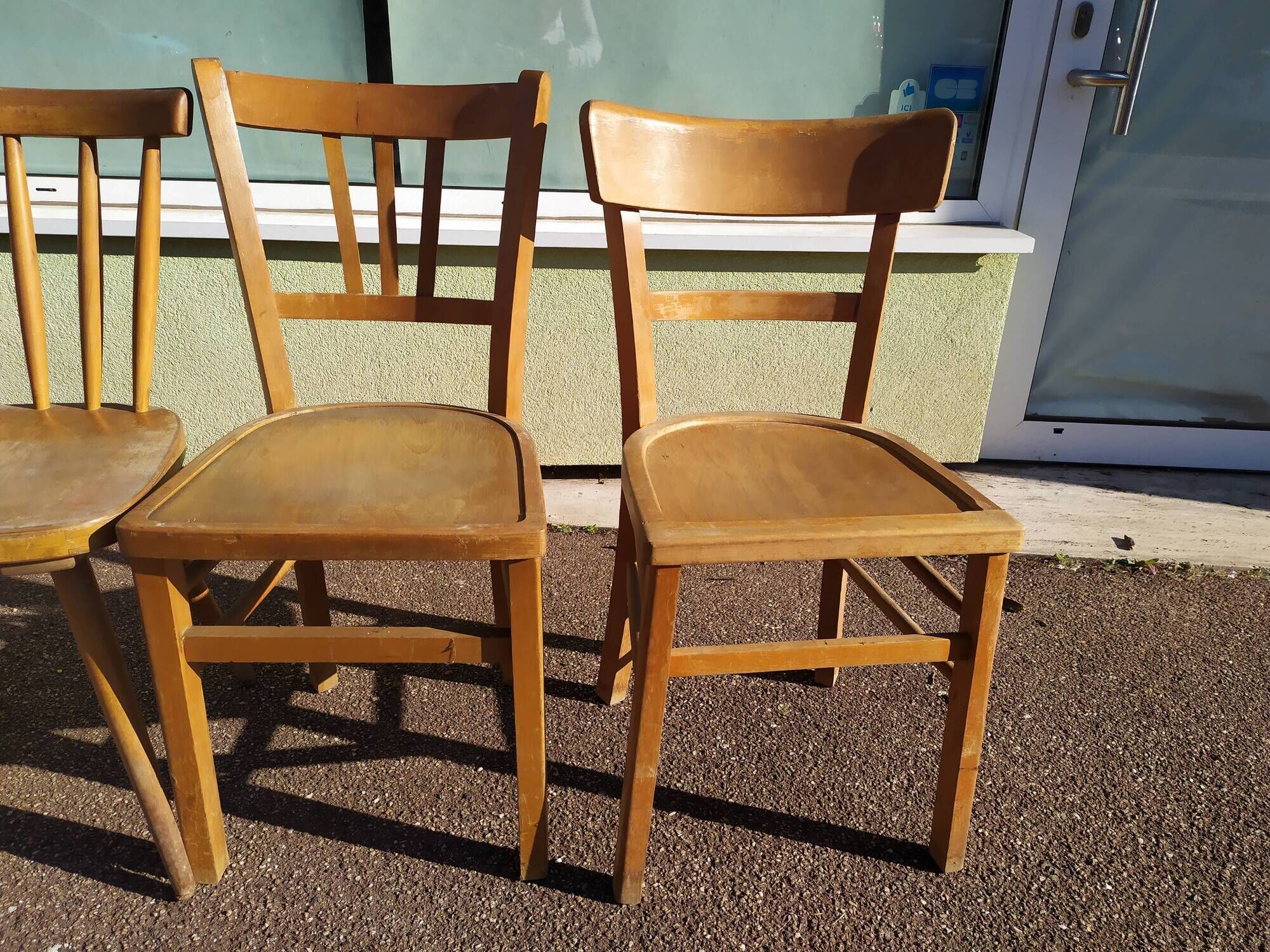 Lot of 4 luterma wood bistrot chairs years 50/60