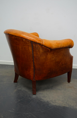 Vintage club armchair in cognac leather Netherlands