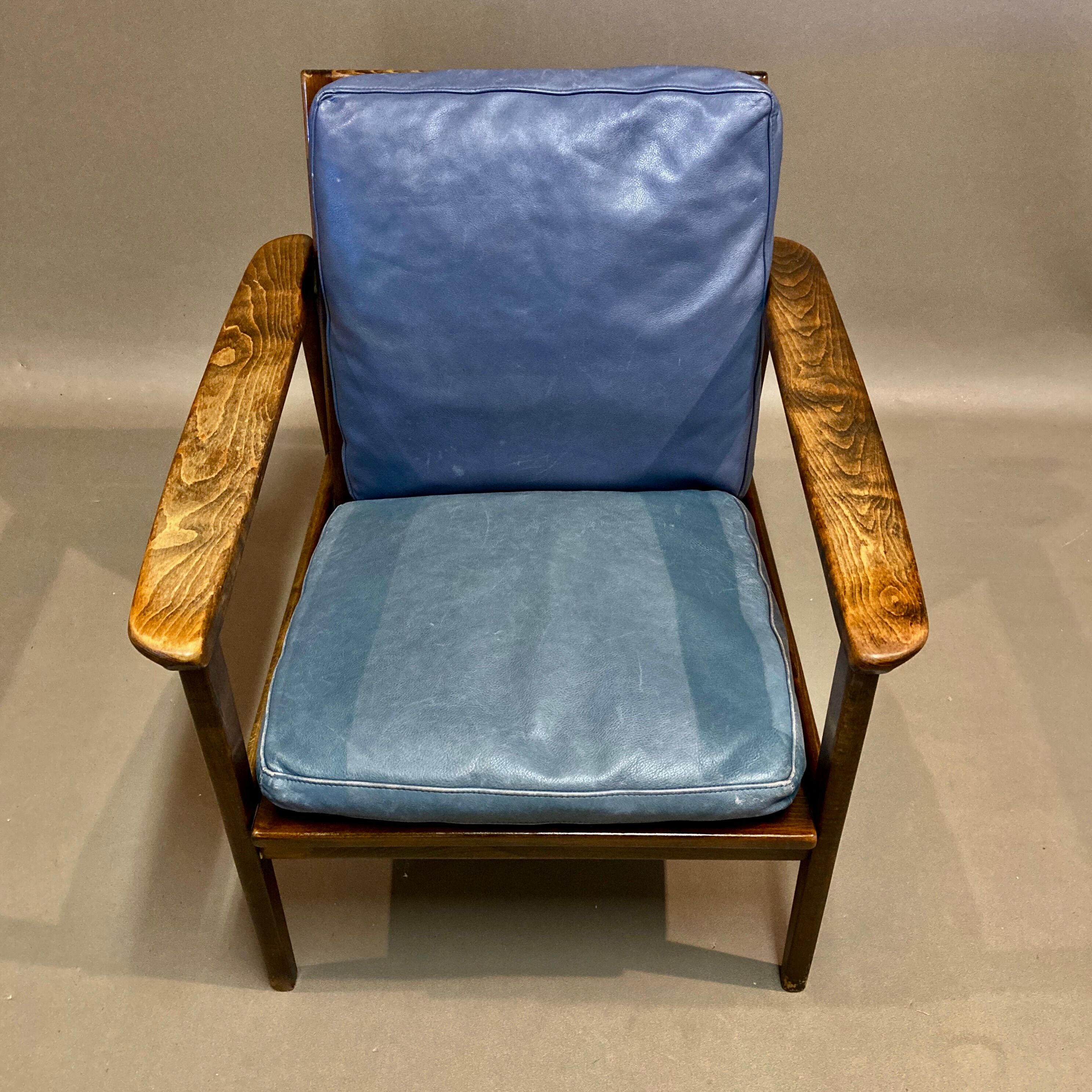 Scandinavian leather armchair 1950