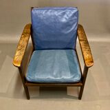 Scandinavian leather armchair 1950