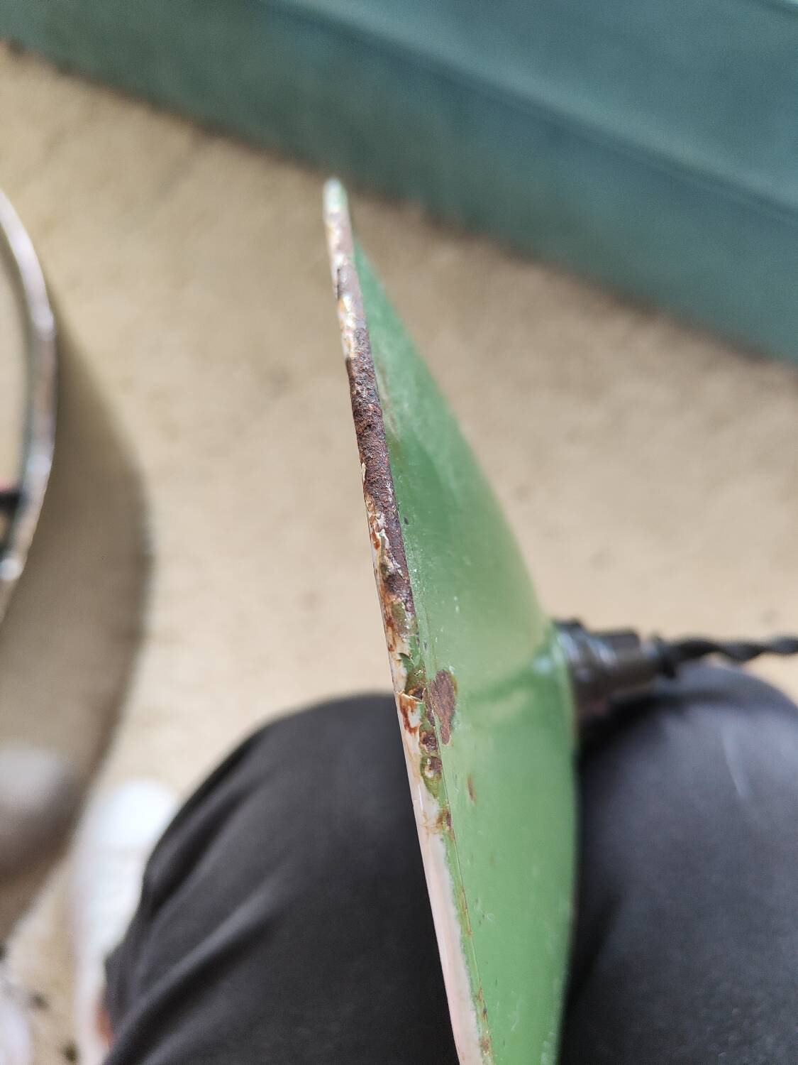 Enameled sheet metal pendant lights