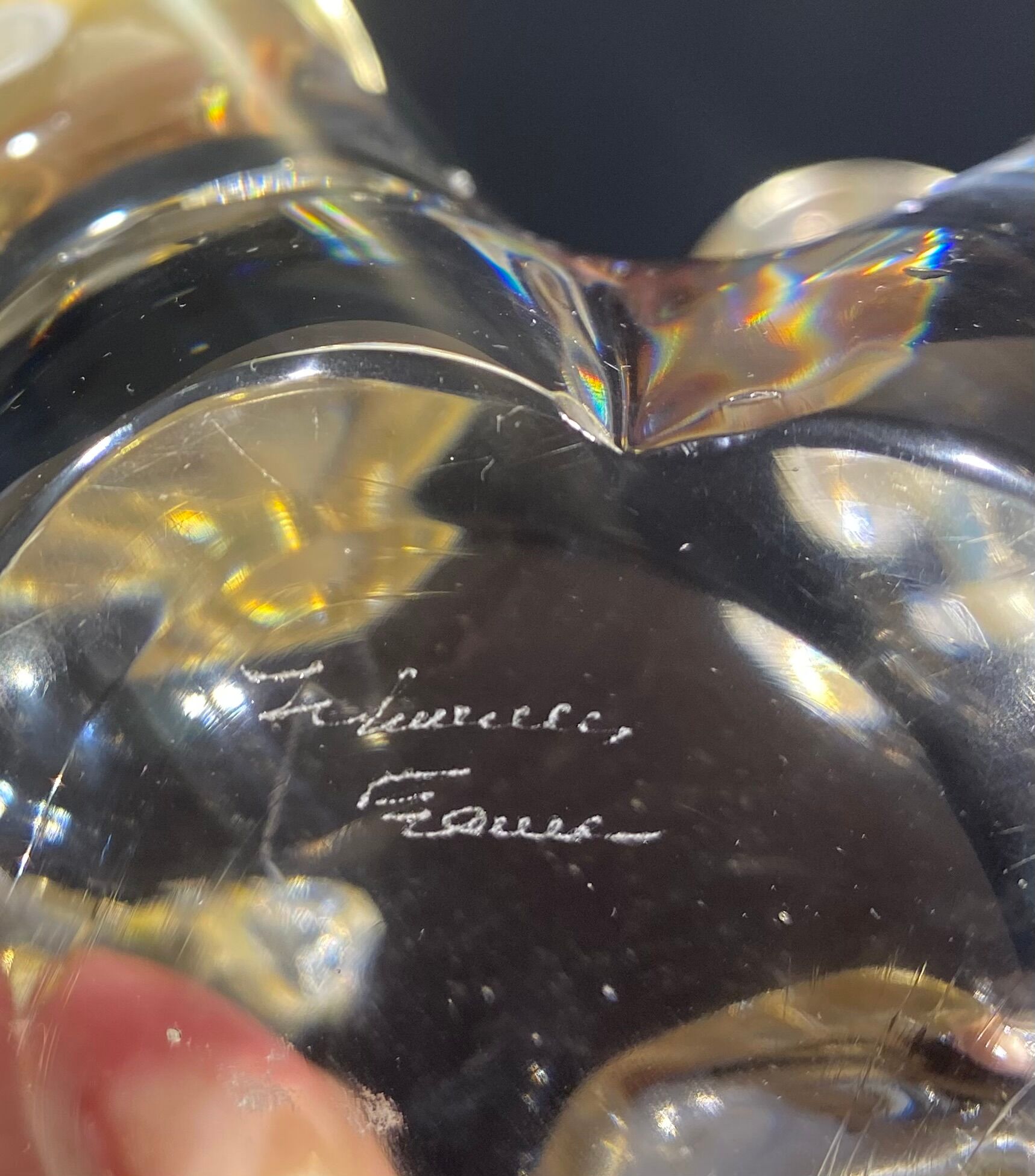 Paire de chandeliers signée Schneider de 1930