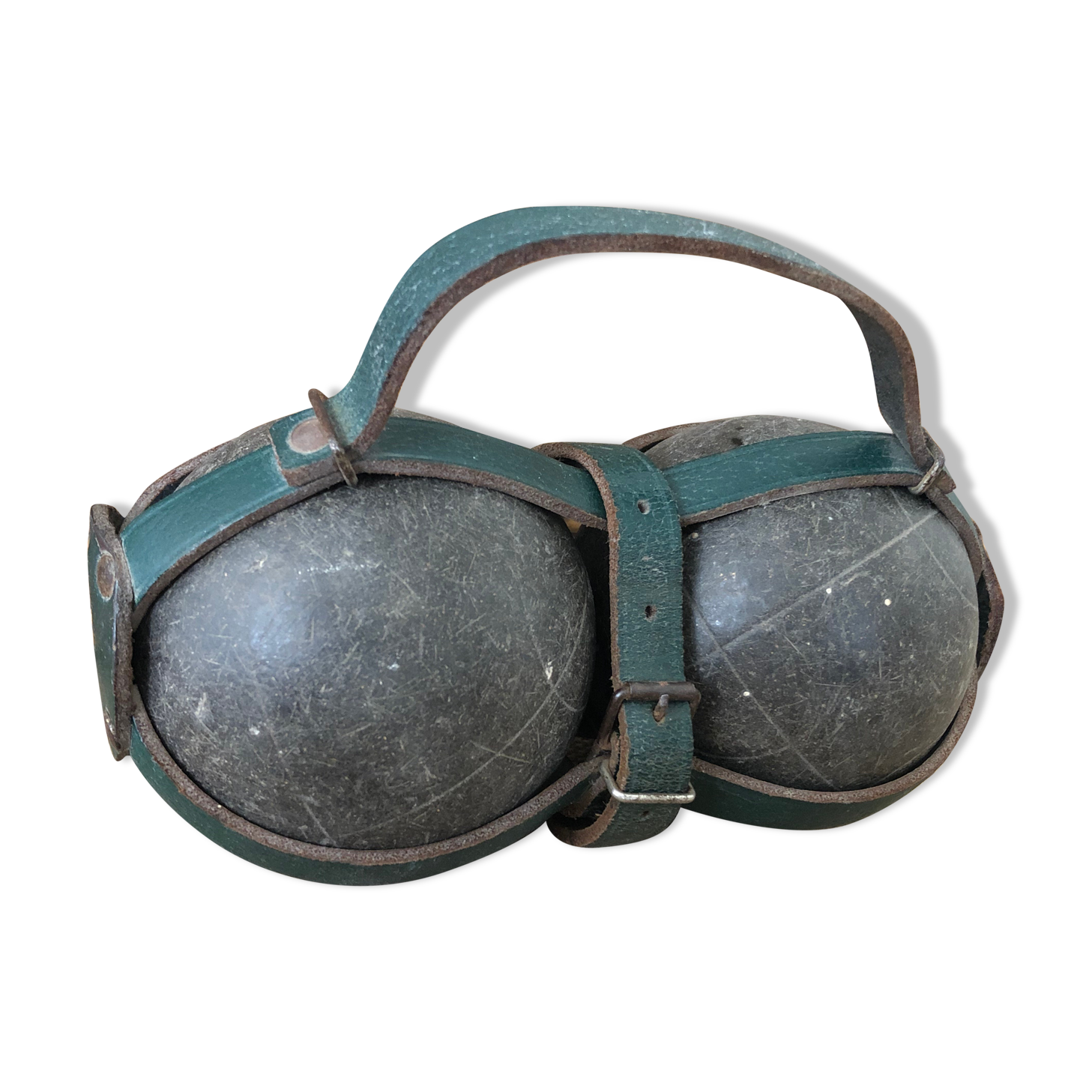 Petanque balls in their strap bag