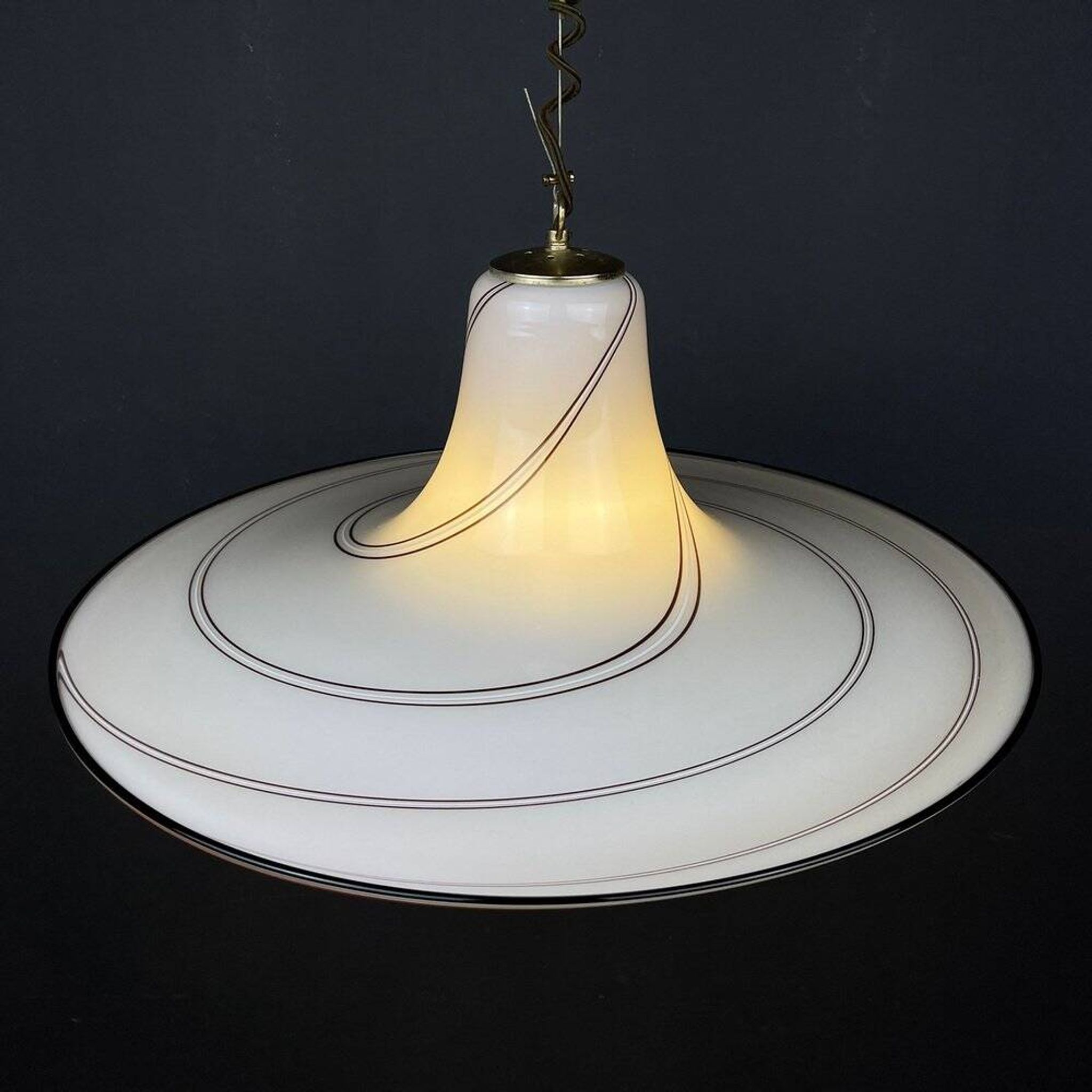 Beige Murano glass pendant, Italy, 1970s