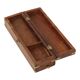 Ancienne boîte à stylos en bois dur en laiton anglo-indien