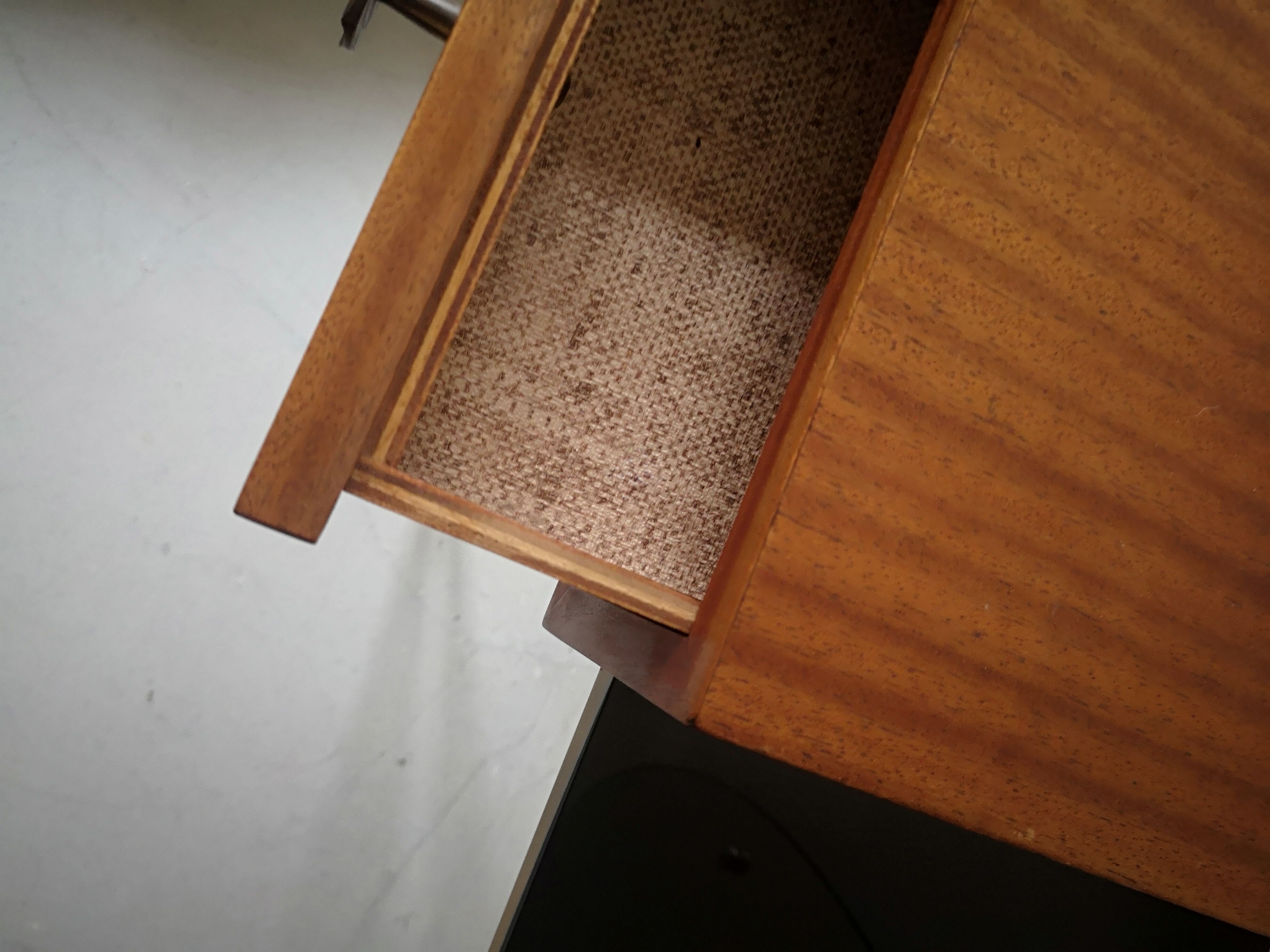 Vintage Scandinavian dressing table brass and wood