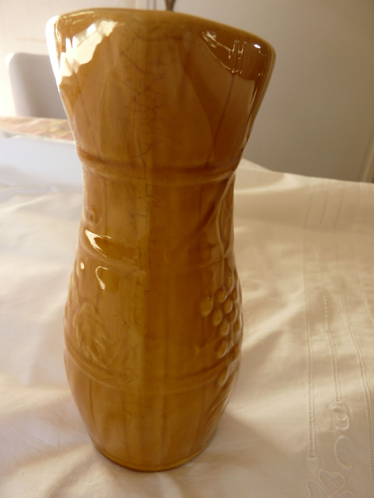 Pitcher ceramic decanter slurry sarreguemines 1/2l