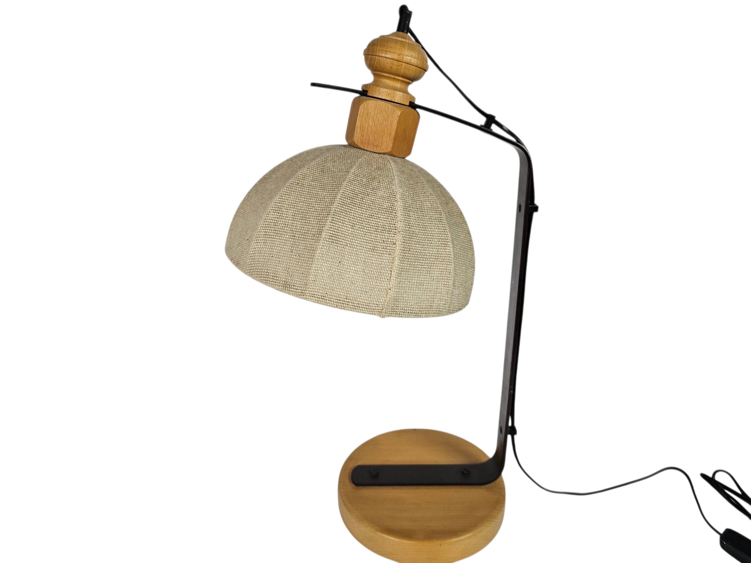 Lampe Massive - Fabriqué en Belgique - bois - métal - textiles - années 80