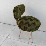Vintage pelfran green furry chair