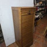 Art Deco curtain cabinet from the 1930s in oak with interior drawers, 120cm H.