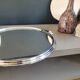 Vintage silver metal mirror tray