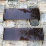 Vintage bookcase shelves plexiglass smoked