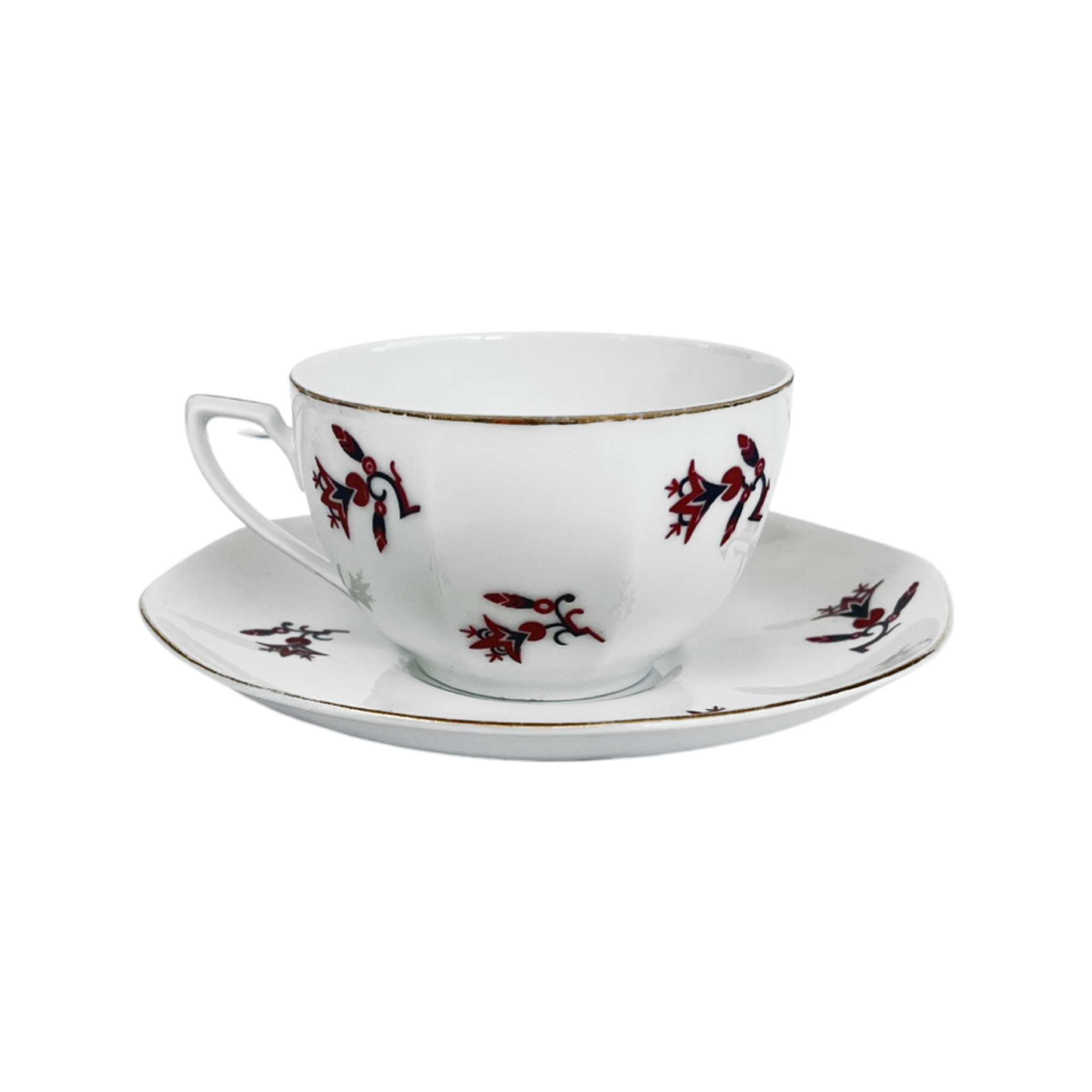 Art-Deco cup and saucer, Viktoria Czechoslovakia, 1920s