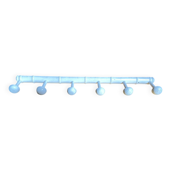 Patère Ancienne Porte Manteau Mural x6 Bois Blanc Années 60 Vintage