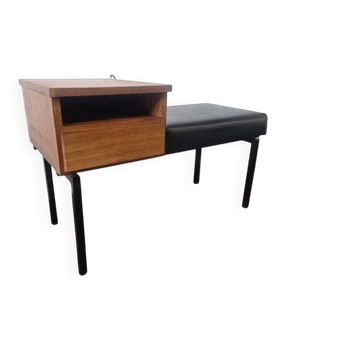 Banc en bois vintage / banc de téléphone / console