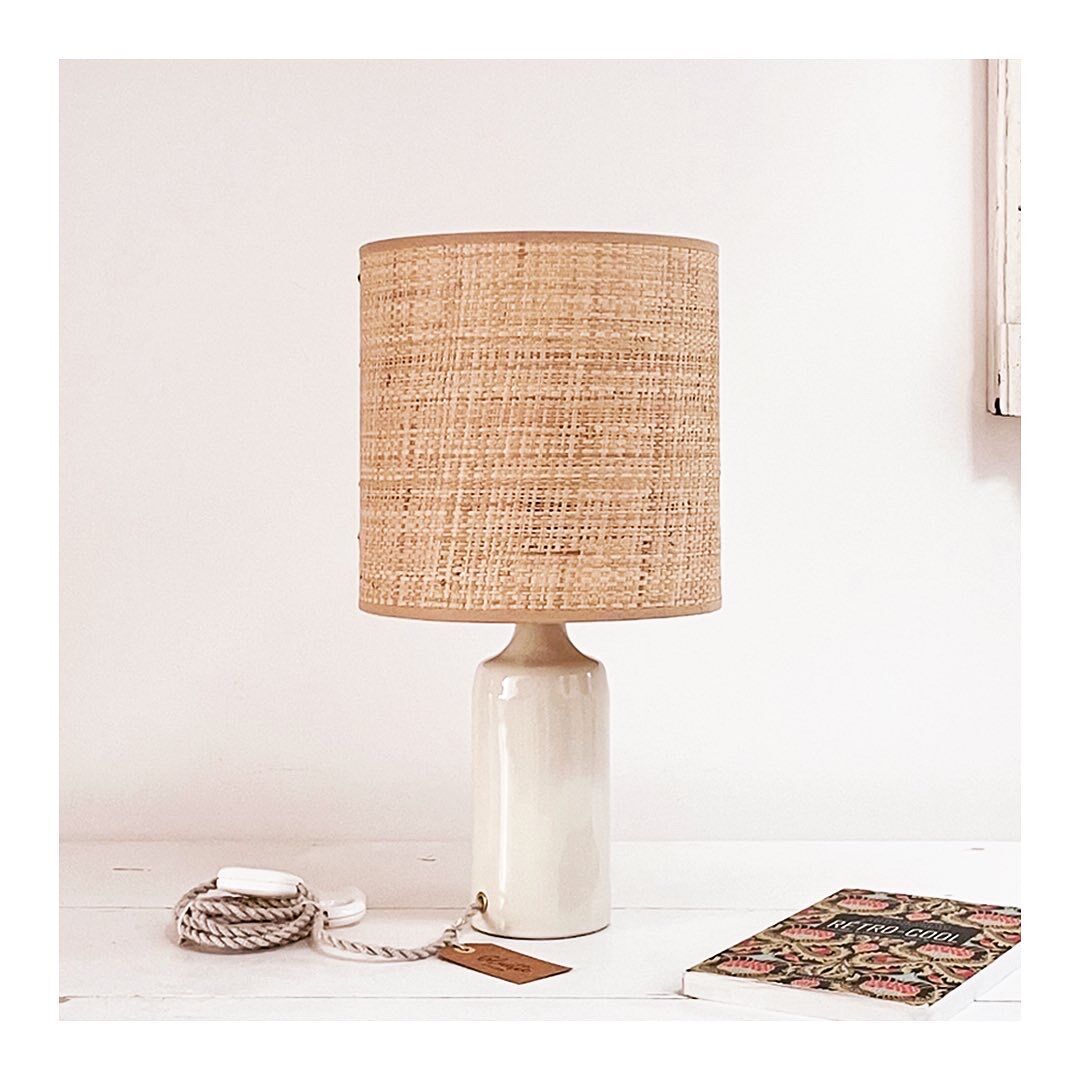 Lampe grès et rabane