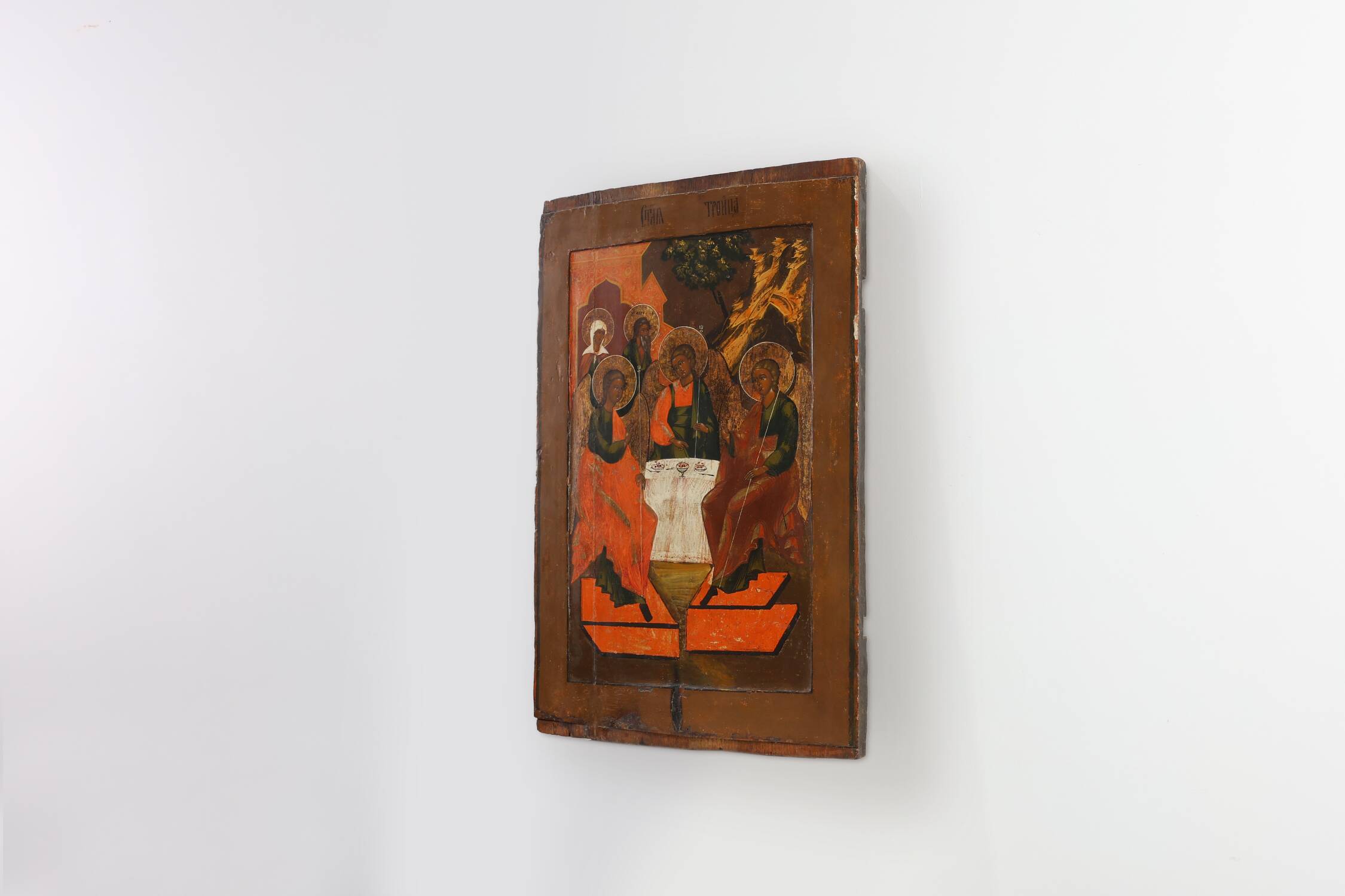 Large Russian Religious Icon “The Holy Trinity”, 18th Century