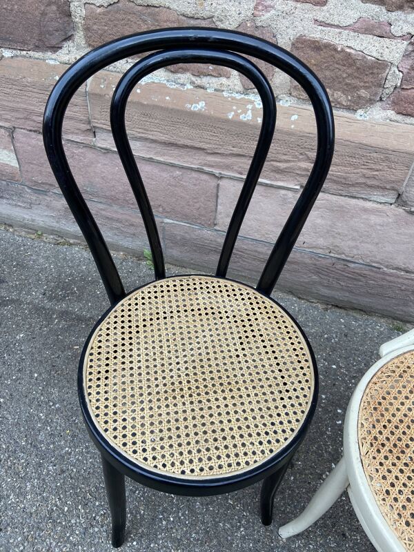 Paire de chaises bistrot viennoise bois courbé