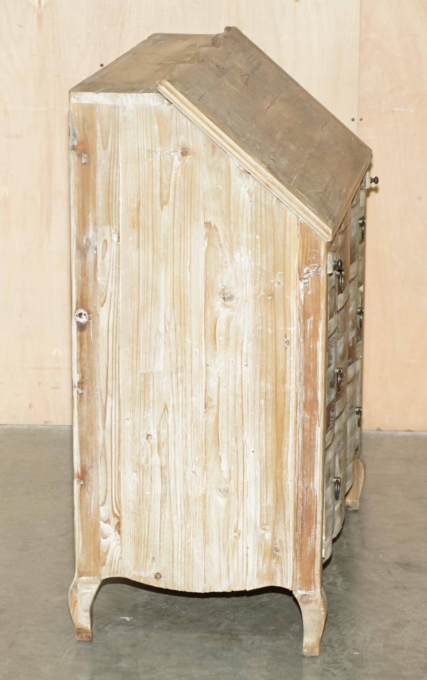 Rustic Swedish pine drop-leaf desk