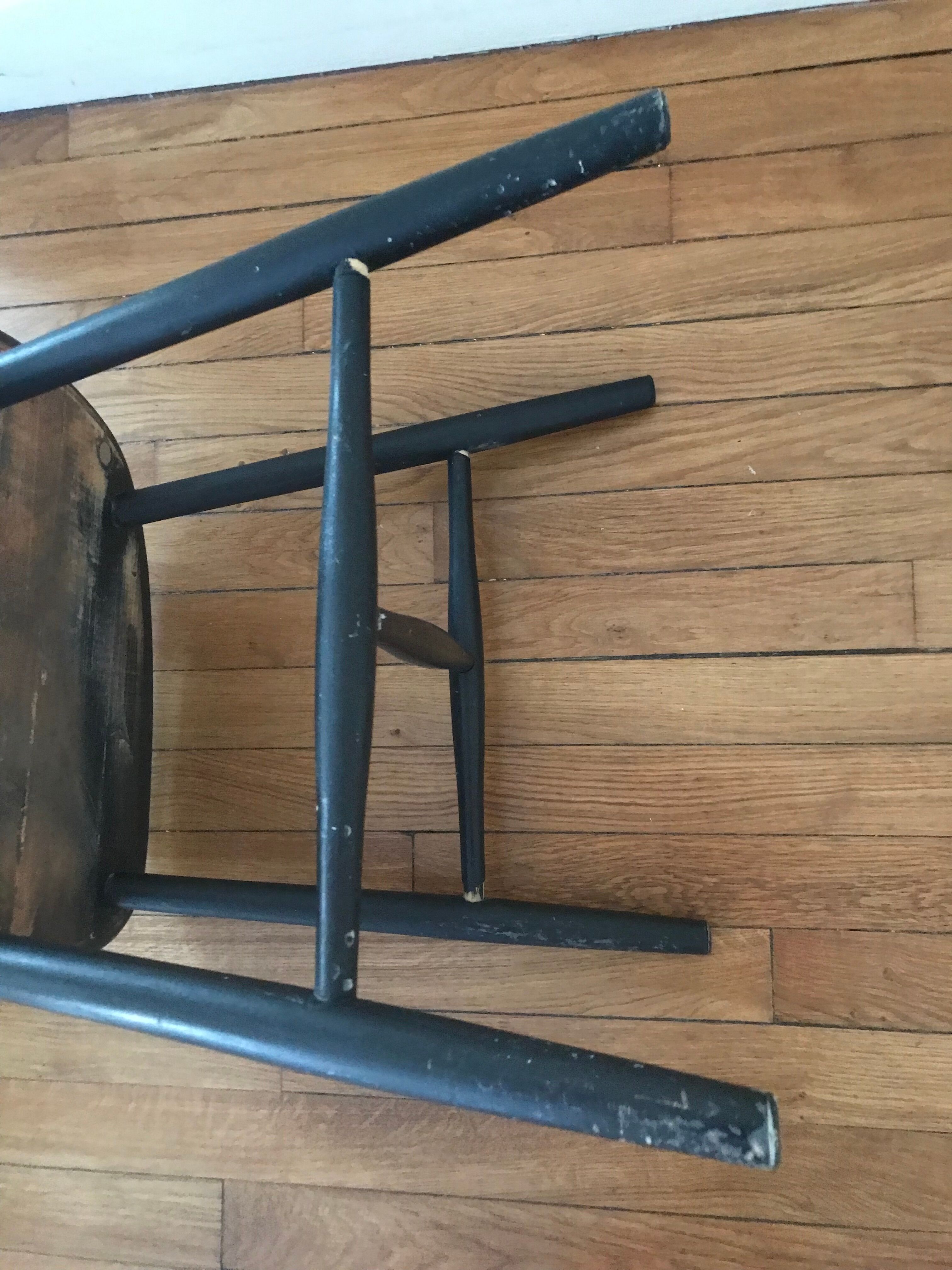 Sweden chair 1960 black bar stamped