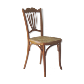 Chaise bistrot bois-courbé fischel n°150, cannage parfait, 1910  art nouveau