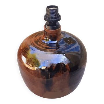 Pied de lampe en grès émaillé, années 70